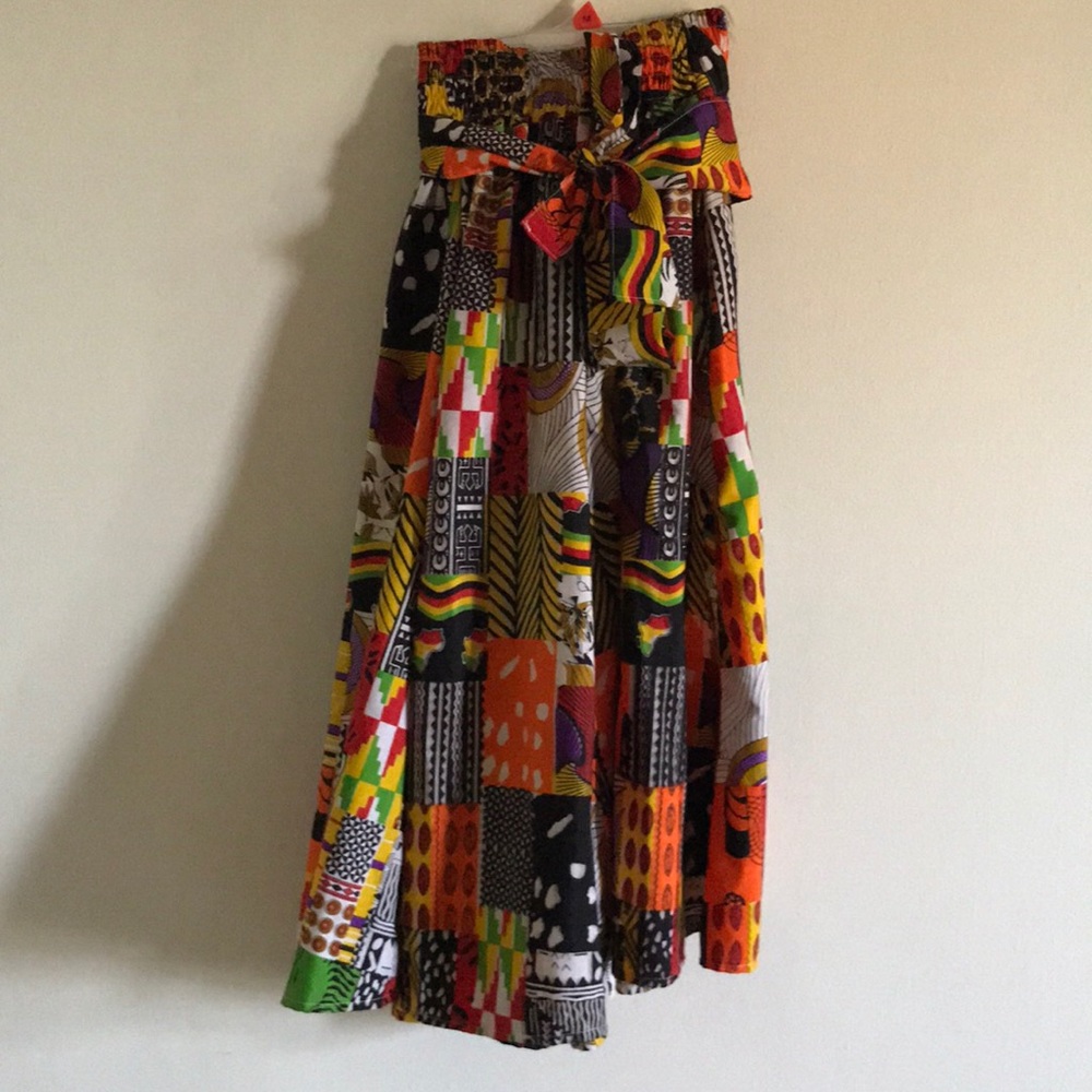 African print midi skirt